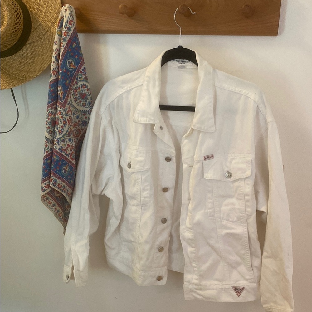 Vintage 80’s white denim jacket